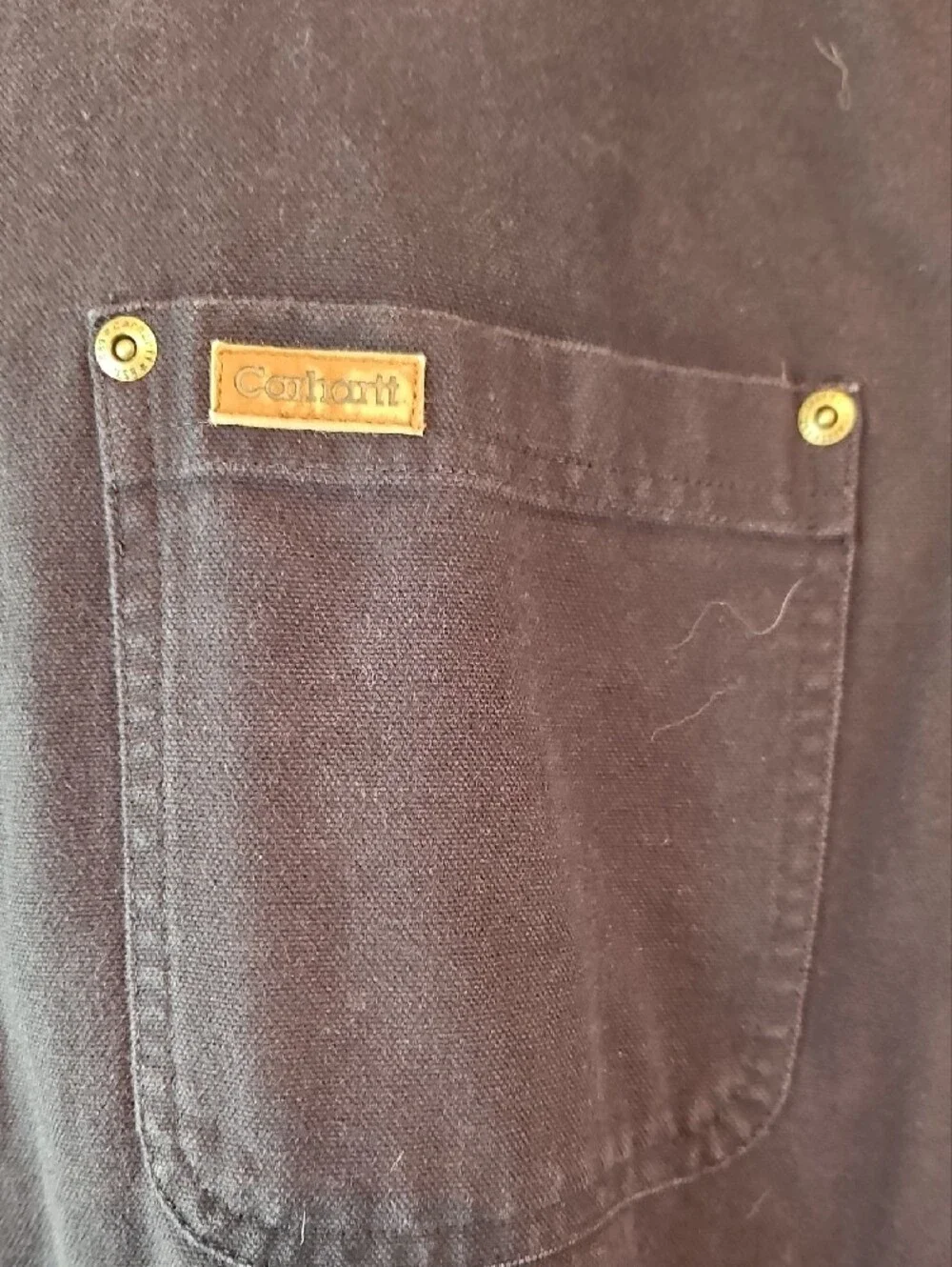 Carhartt Men's Dark Blue Button-Up Flannel Linned Work Jacket